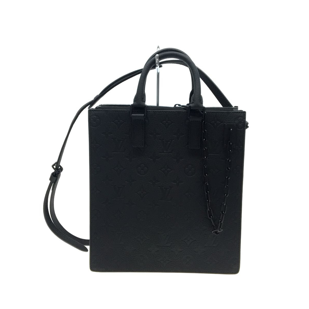 Louis Vuitton Sac Plat Noir Leather Shoulder Bag Black